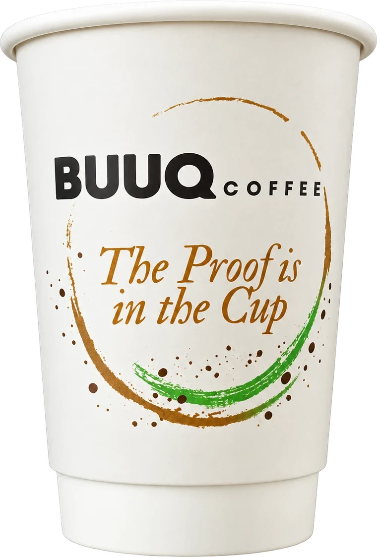 Weißer Buuq Coffee Becher