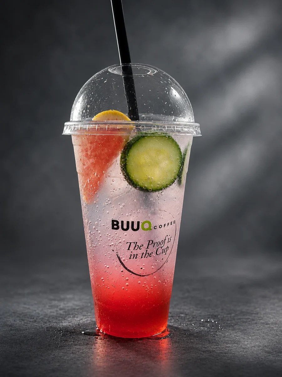 Iced Limonade Grapefruit Gurke im Buuq Becher