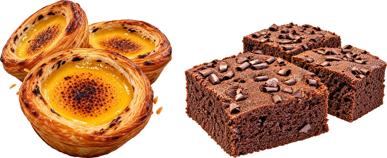 Pastéis de Nata und Brownies